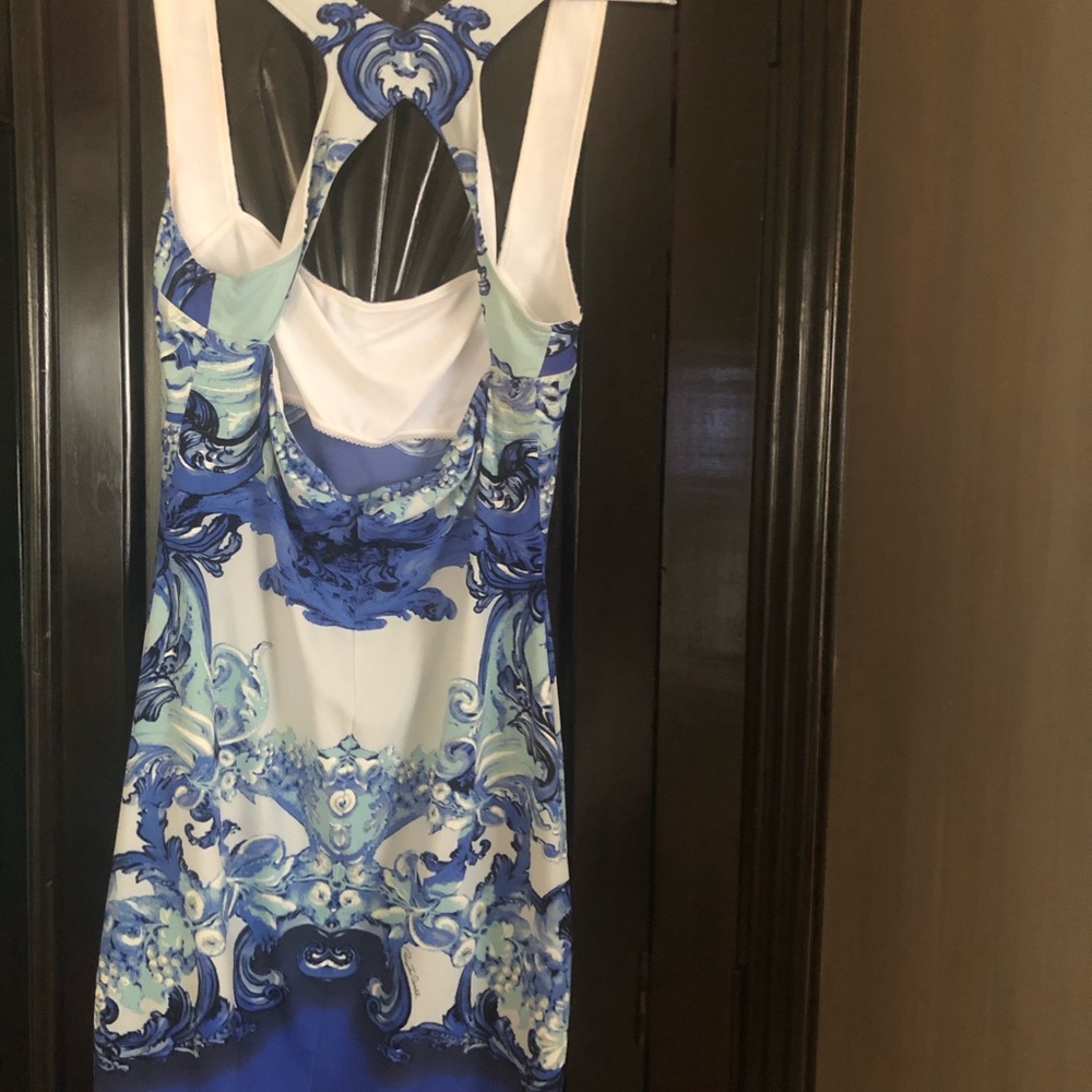 Roberto Cavalli racer back kneelength dress
